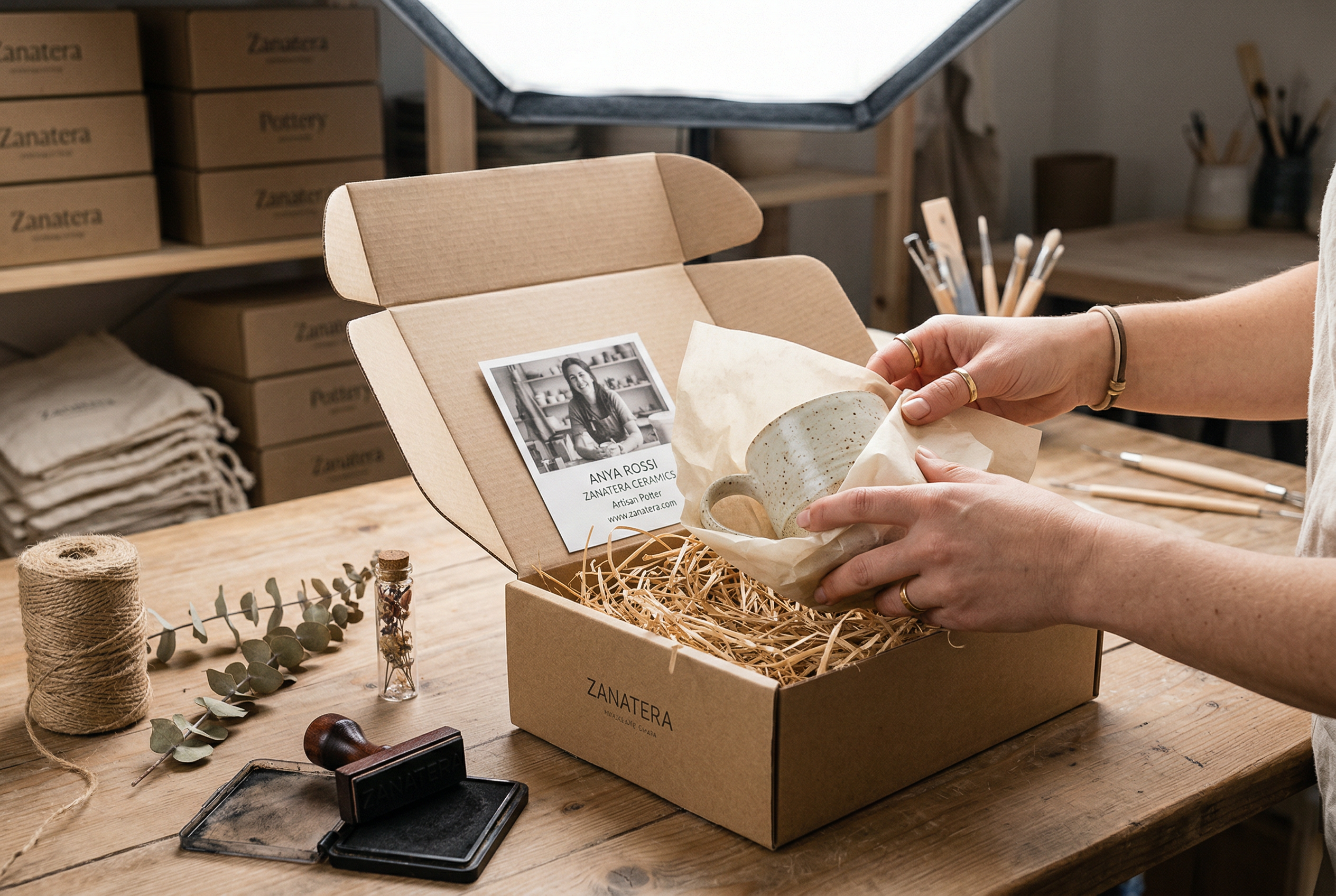 Ozenle hazirlanan zanaat urunu hediye paketi